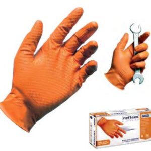 Reinforced Nitrile Orange Gloves